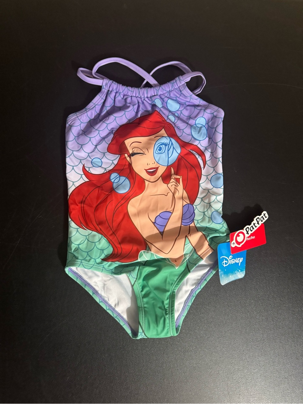 Patpat Disney Princess Ariel, Girl’s 5Y-6Y Mermaid Swimsuit. New With Tags.